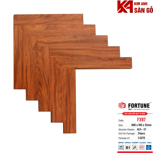 Sàn Gỗ Xương Cá 12mm Fortune FX-97
